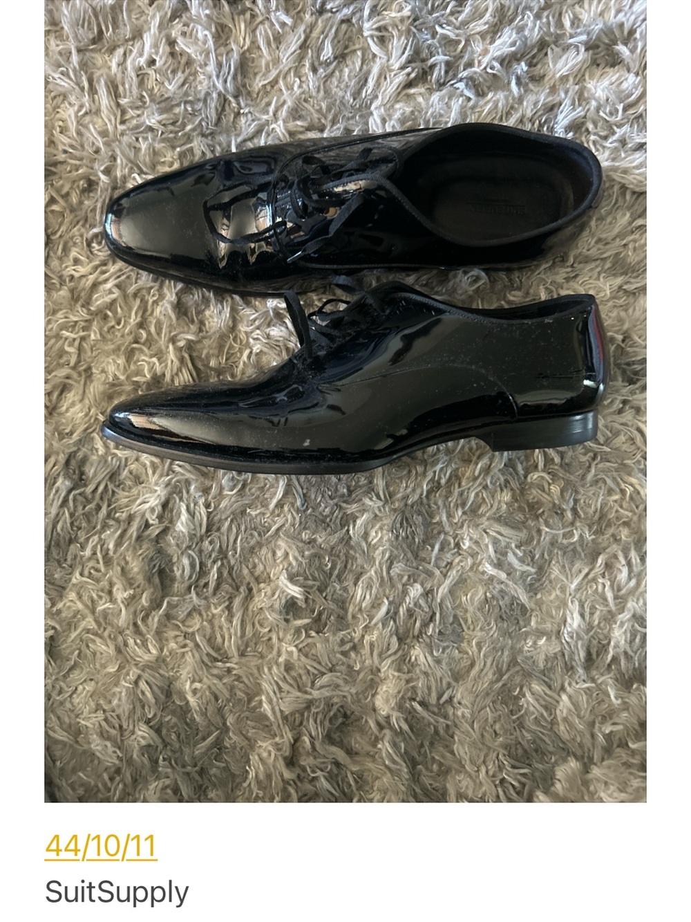 SuitSupply Men's Black Patent Leather Tuxedo Dress Shoes